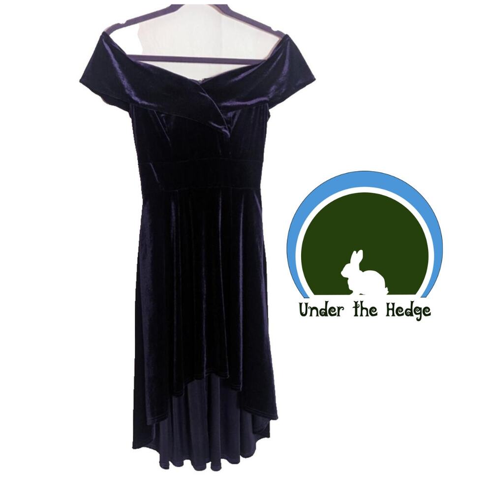 Jasambac Purple Velvet Off Shoulder Cocktail Dress Small i1 Whimsigoth Party